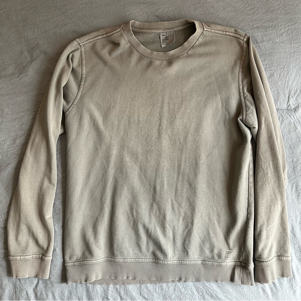 ONIA Stone-Gray Crewneck Sweatshirt Very Good Condition Size Medium 100% Cotton
